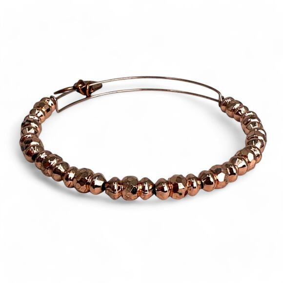 Alex and Ani Rose Gold Joy Beaded Bangle Bracelet - Picture 2 of 5